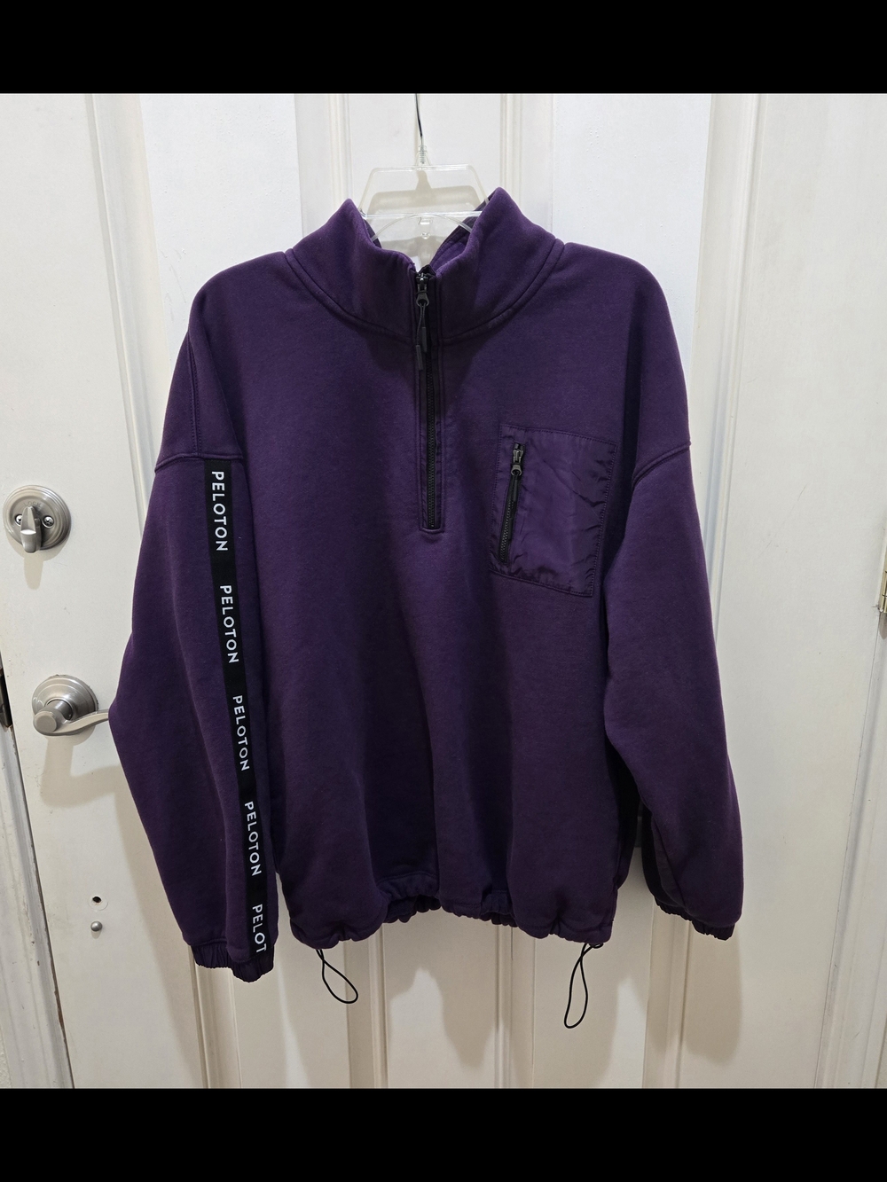 Peloton Womens XL Purple Quarter-Zip Pullover Sweater